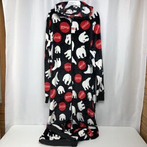 Coca Cola Coke Adult Large Footed Bodysuit Hooded Unisex One Piece Pajama Lounge